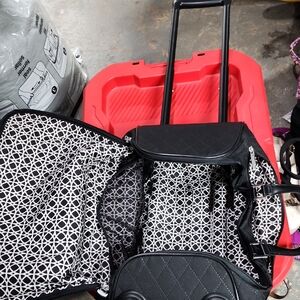 Vera Bradley Stylish Black Quilted Women's wheeled travel Bag